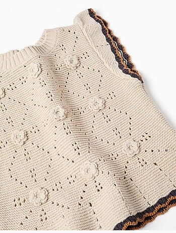 Gilet in maglia con crochet e volant brothers & sisters