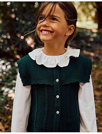 Gilet in maglia con dettagli a treccia b&s