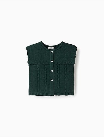Gilet in maglia con dettagli a treccia b&s