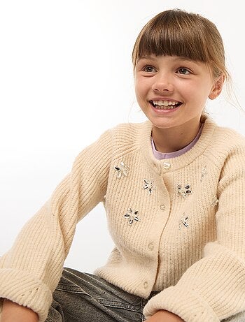 Gilet in maglia con dettagli perlati