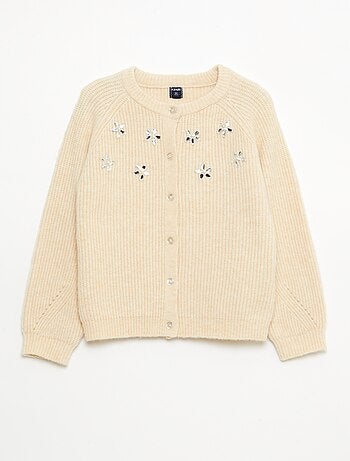 Gilet in maglia con dettagli perlati