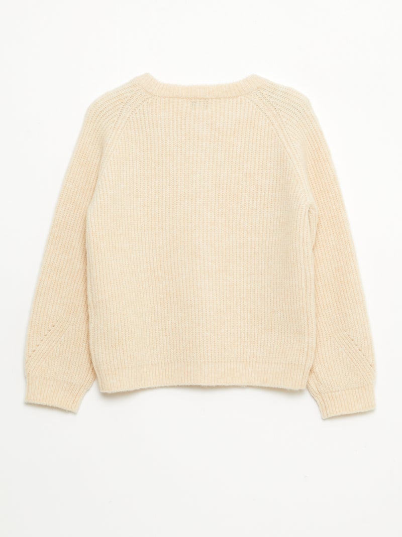 Gilet in maglia con dettagli perlati Beige - Kiabi