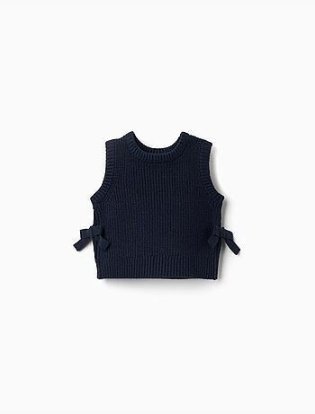 Gilet in maglia con fiocchi laterali