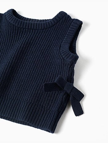 Gilet in maglia con fiocchi laterali