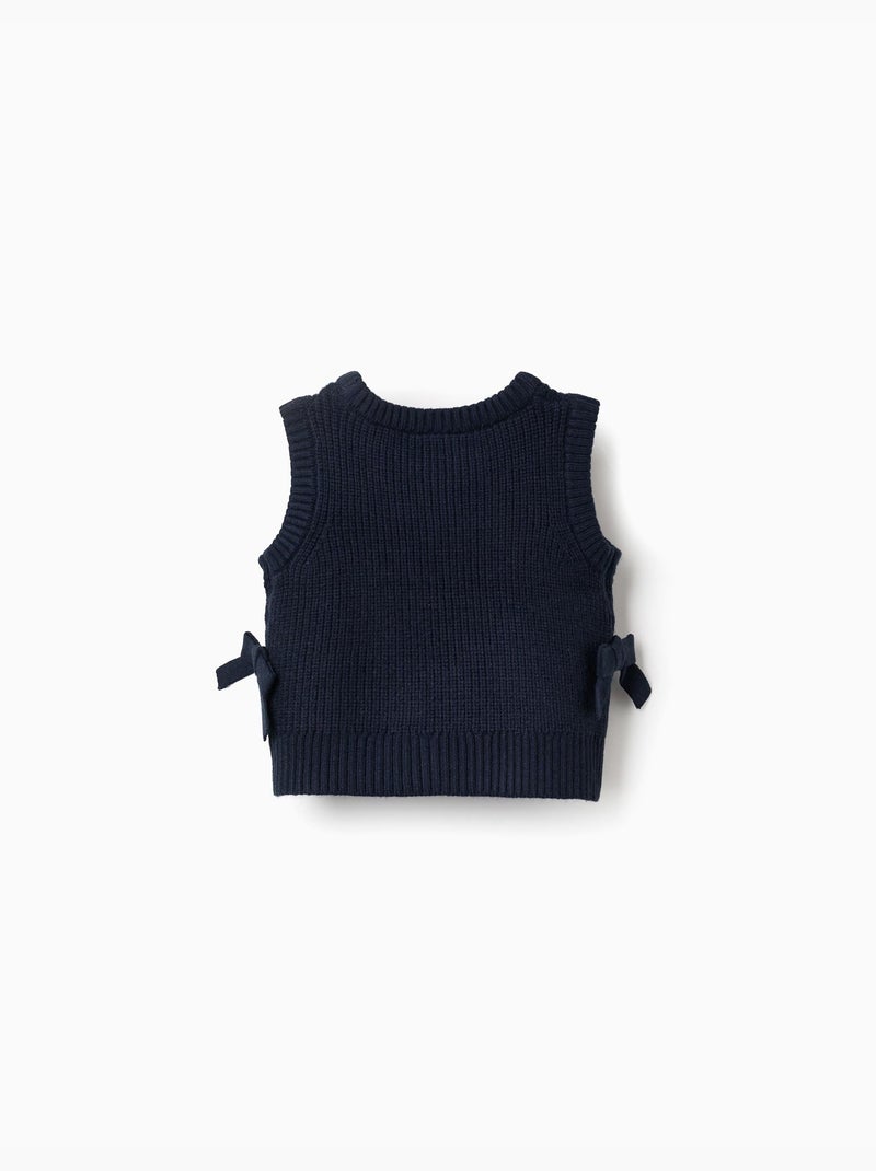 Gilet in maglia con fiocchi laterali Blu scuro - Kiabi