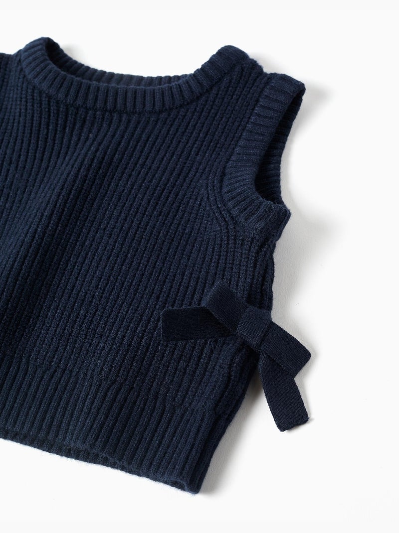 Gilet in maglia con fiocchi laterali Blu scuro - Kiabi