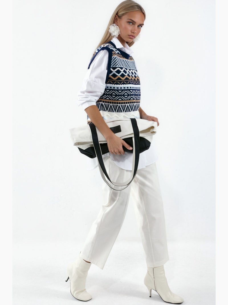 Gilet in maglia con motivo geometrico hiccup Blu Bianco - Kiabi