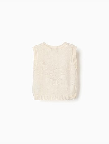 Gilet in maglia con ricamo floreale