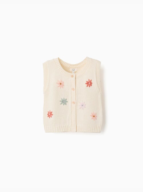 Gilet in maglia con ricamo floreale - Kiabi Gilet in maglia con ricamo floreale - Kiabi