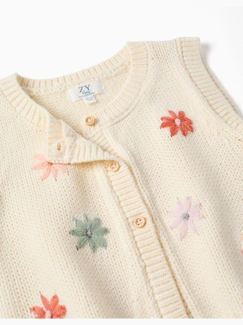 Gilet in maglia con ricamo floreale - Kiabi Gilet in maglia con ricamo floreale - Kiabi