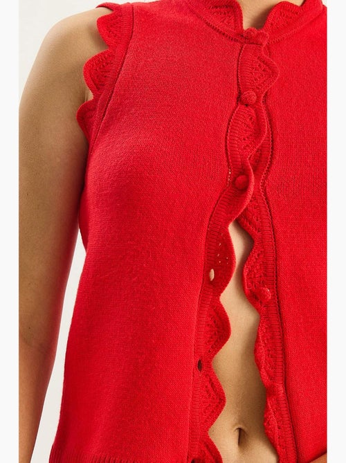 Gilet in maglia con ruches e girocollo lucci - Kiabi Gilet in maglia con ruches e girocollo lucci - Kiabi