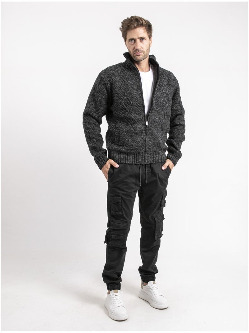 Gilet in maglia con zip LACIDO Grigio antracite - Kiabi