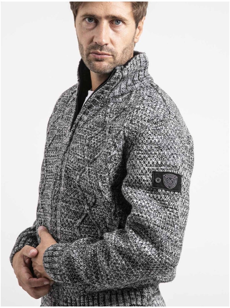 Gilet in maglia con zip LACIDO Grigio chiaro - Kiabi