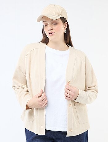 Cardigan in maglia effetto peluche