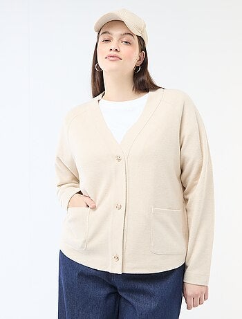 Cardigan in maglia effetto peluche