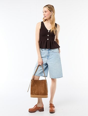 Gilet in maglia fine con apertura abbottonata