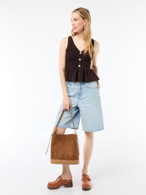 Gilet in maglia fine con apertura abbottonata - Kiabi