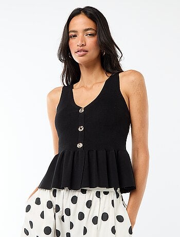 Gilet in maglia fine con apertura abbottonata