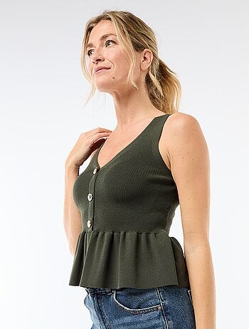 Gilet in maglia fine con apertura abbottonata