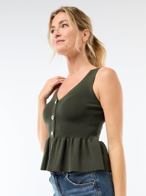 Gilet in maglia fine con apertura abbottonata - Kiabi