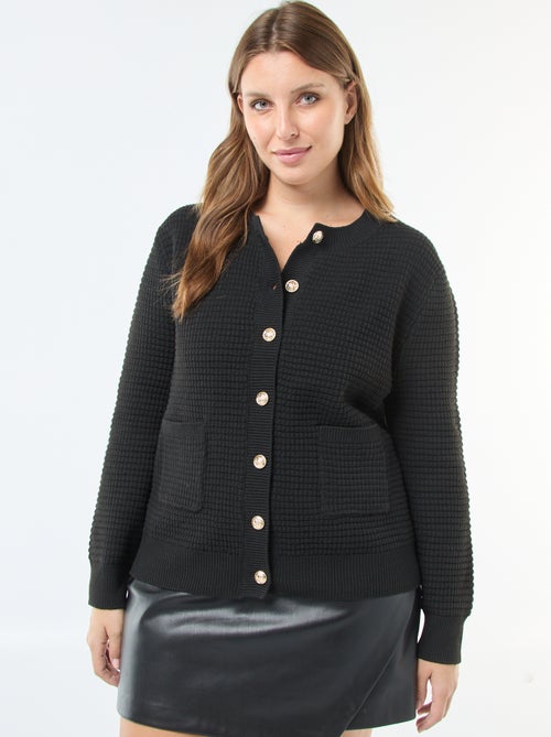 Gilet in maglia goffrata con bottoni dorati - Kiabi