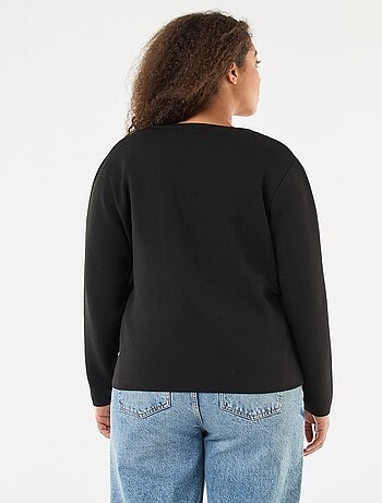 Gilet in maglia goffrata con bottoni rétro