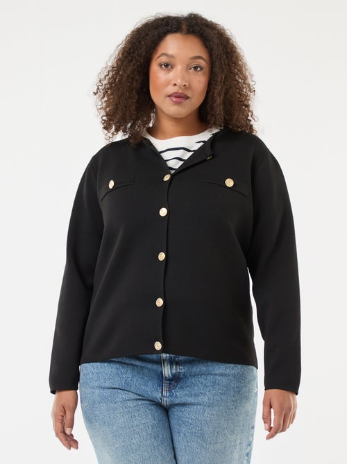 Gilet in maglia goffrata con bottoni rétro - Kiabi