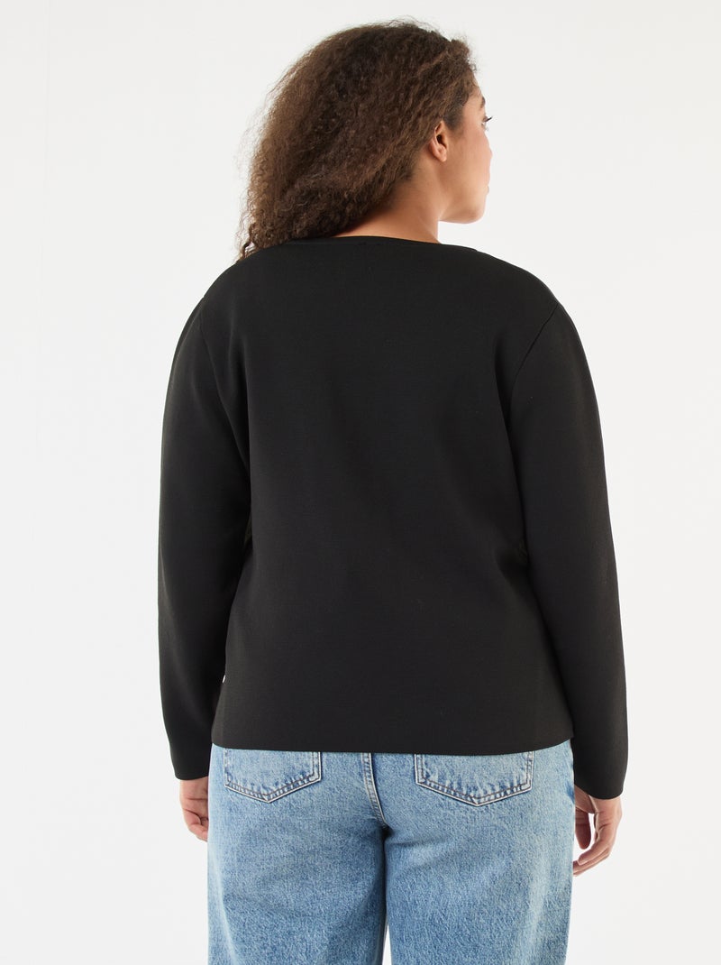 Gilet in maglia goffrata con bottoni rétro Nero - Kiabi