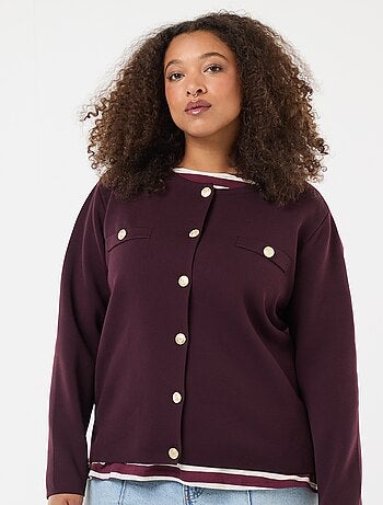 Gilet in maglia goffrata con bottoni rétro