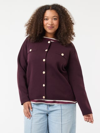 Gilet in maglia lavorata con bottoni rétro