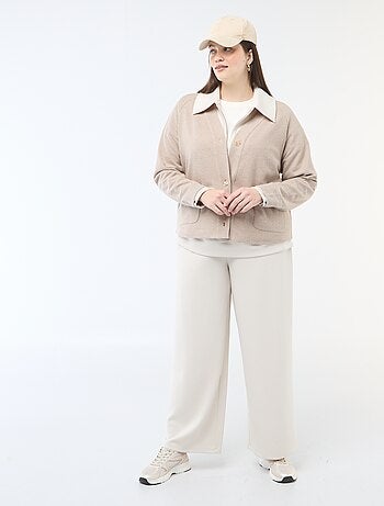 Cardigan in maglia effetto peluche