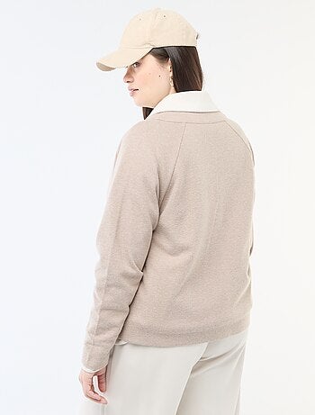 Cardigan in maglia effetto peluche