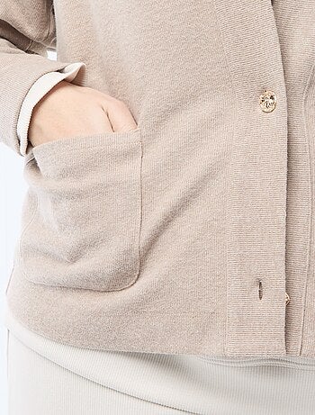 Cardigan in maglia effetto peluche