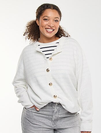 Gilet in maglia mouliné con bottoni rétro