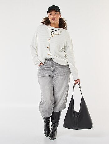 Gilet in maglia mouliné con bottoni rétro