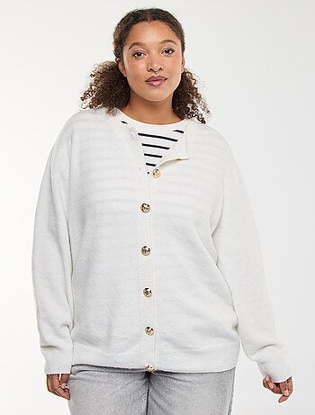 Gilet in maglia mouliné con bottoni rétro