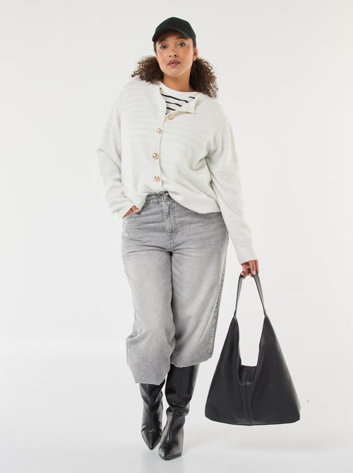 Gilet in maglia mouliné con bottoni rétro - Kiabi