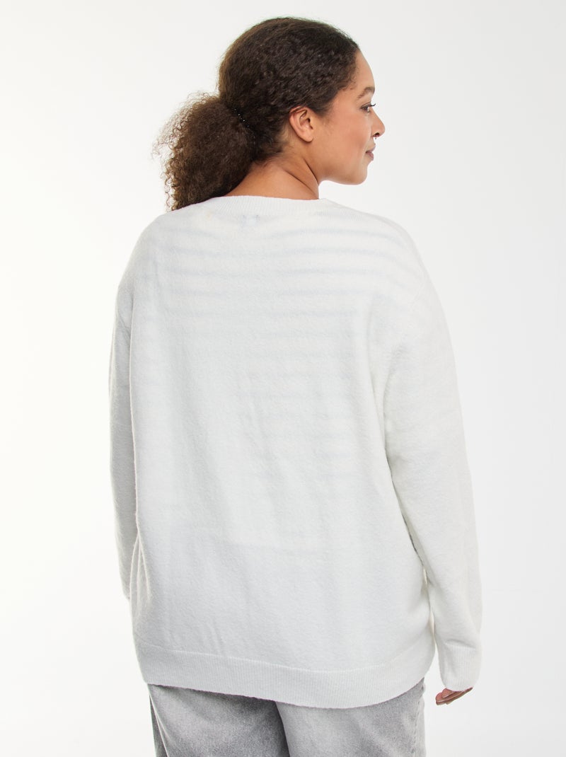 Gilet in maglia mouliné con bottoni rétro Bianco - Kiabi