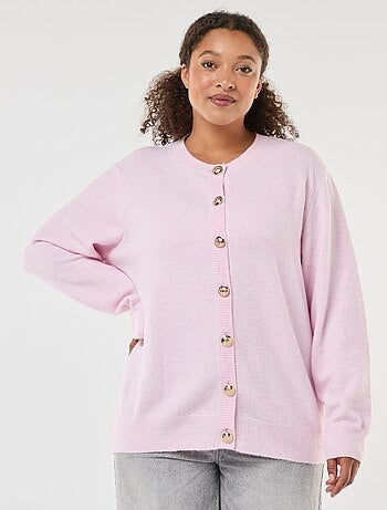 Gilet in maglia mouliné con bottoni rétro