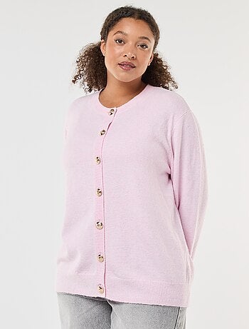 Gilet in maglia mouliné con bottoni rétro