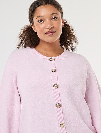 Gilet in maglia mouliné con bottoni rétro