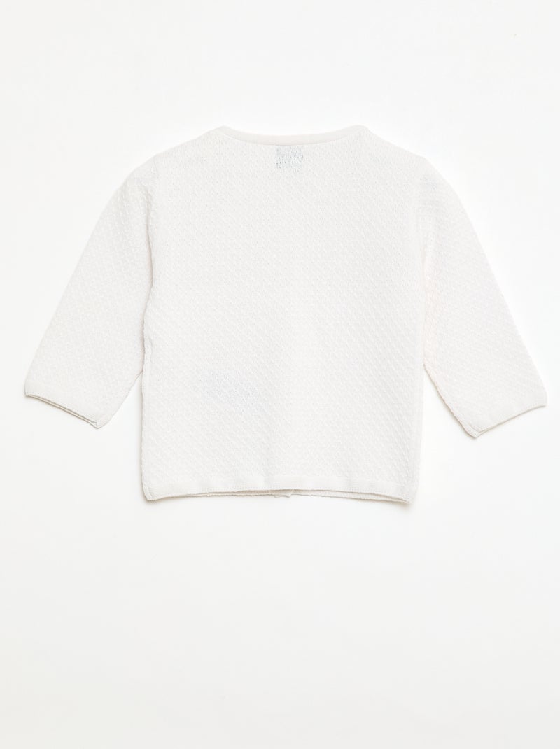 Gilet in maglia operata tinta unita Bianco - Kiabi
