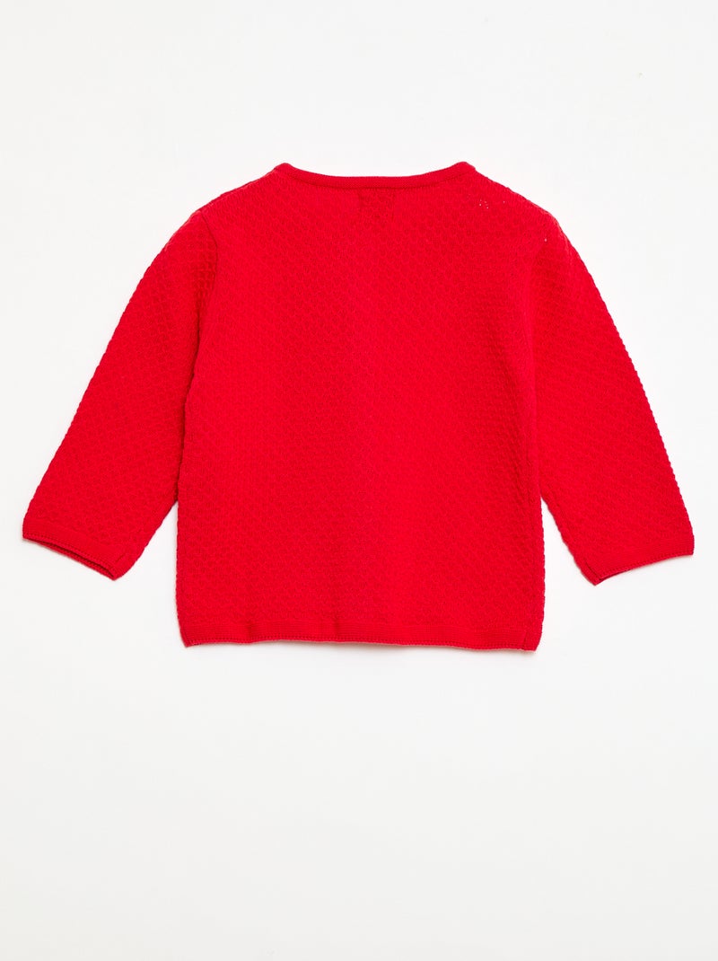 Gilet in maglia operata tinta unita Rosso - Kiabi