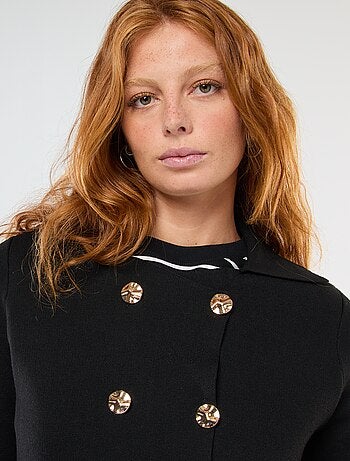 Gilet in maglia ottoman a doppio petto