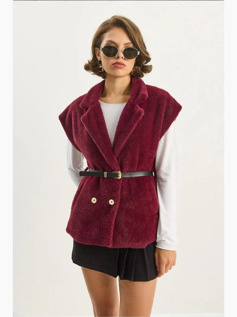 Gilet in maglia plush lucci Rosso cashmere - Kiabi