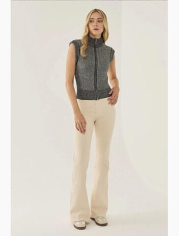 Gilet in maglia senza maniche a righe con zip integrale hiccup