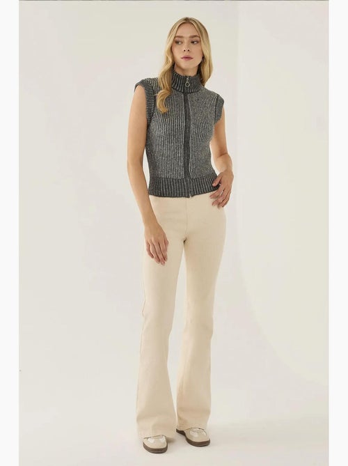 Gilet in maglia senza maniche a righe con zip integrale hiccup - Kiabi