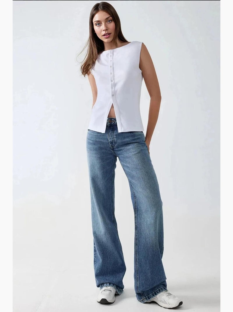 Gilet in maglia slim fit con girocollo hiccup Bianco - Kiabi