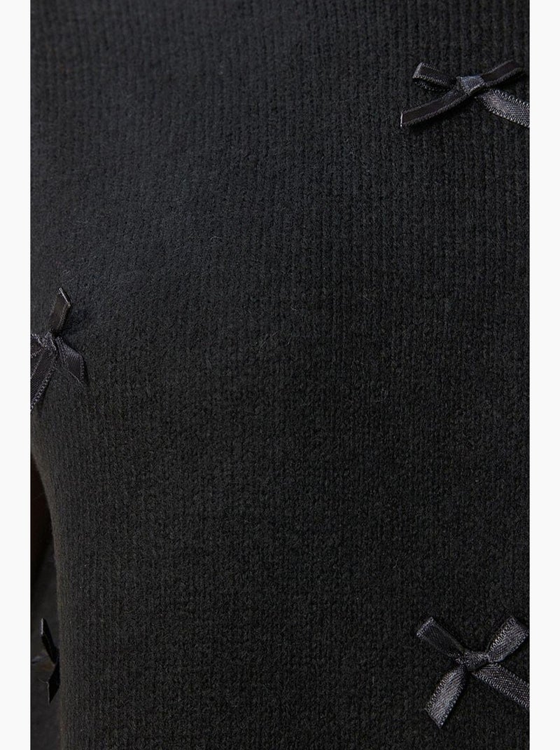 Gilet in maglia testurizzata con dettaglio fiocco istanbul Nero - Kiabi