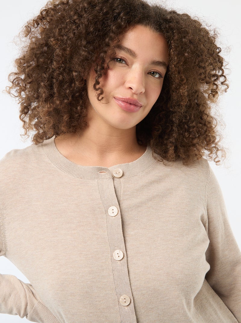 Gilet in maglia tinta unita Beige - Kiabi